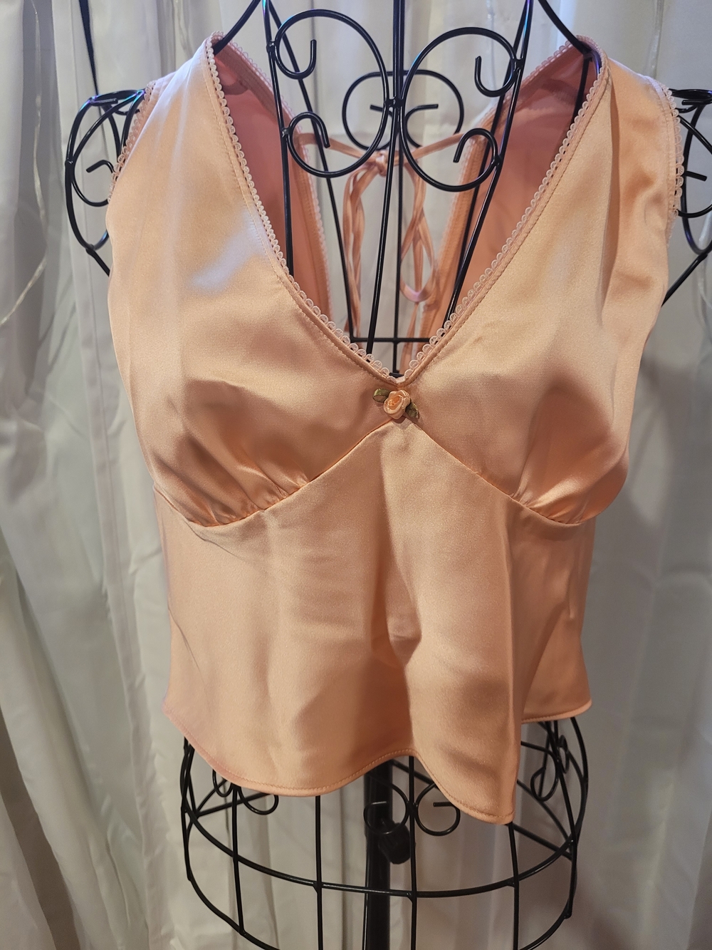 wild fable Peach Satin V-Neck Camisole Top